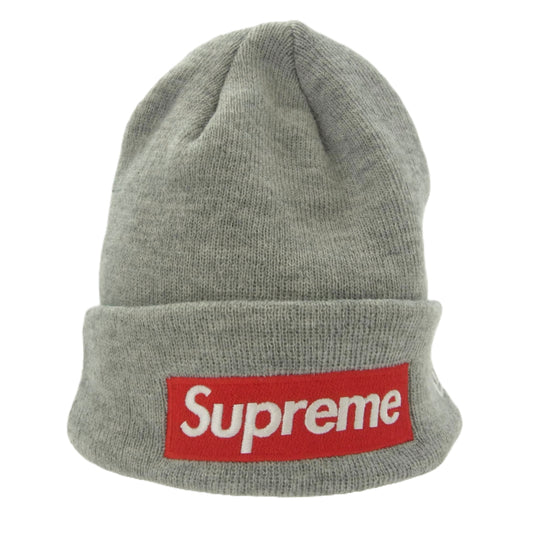 Supreme シュプリーム 15AW New Era Box Logo Beanie ニューエラ ボックスロゴ ビーニー ニットキャップ ニット帽 グレー系【中古】