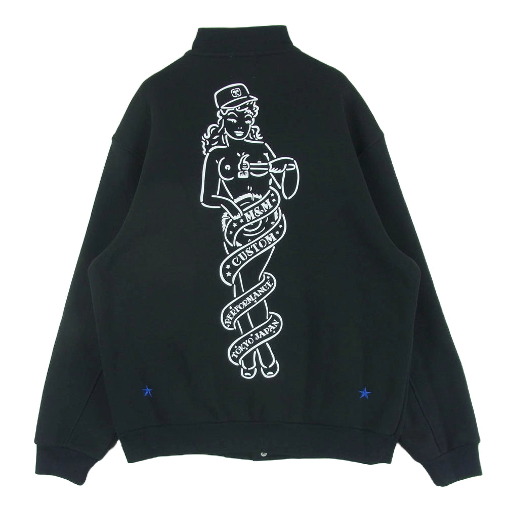 エムアンドエムカスタムパフォーマンス 23SS LOOSE FIT SWEAT SNAP JACKET ルーズフィット スウェット スナップ ジャケット ブルゾン ブラック系 M【中古】