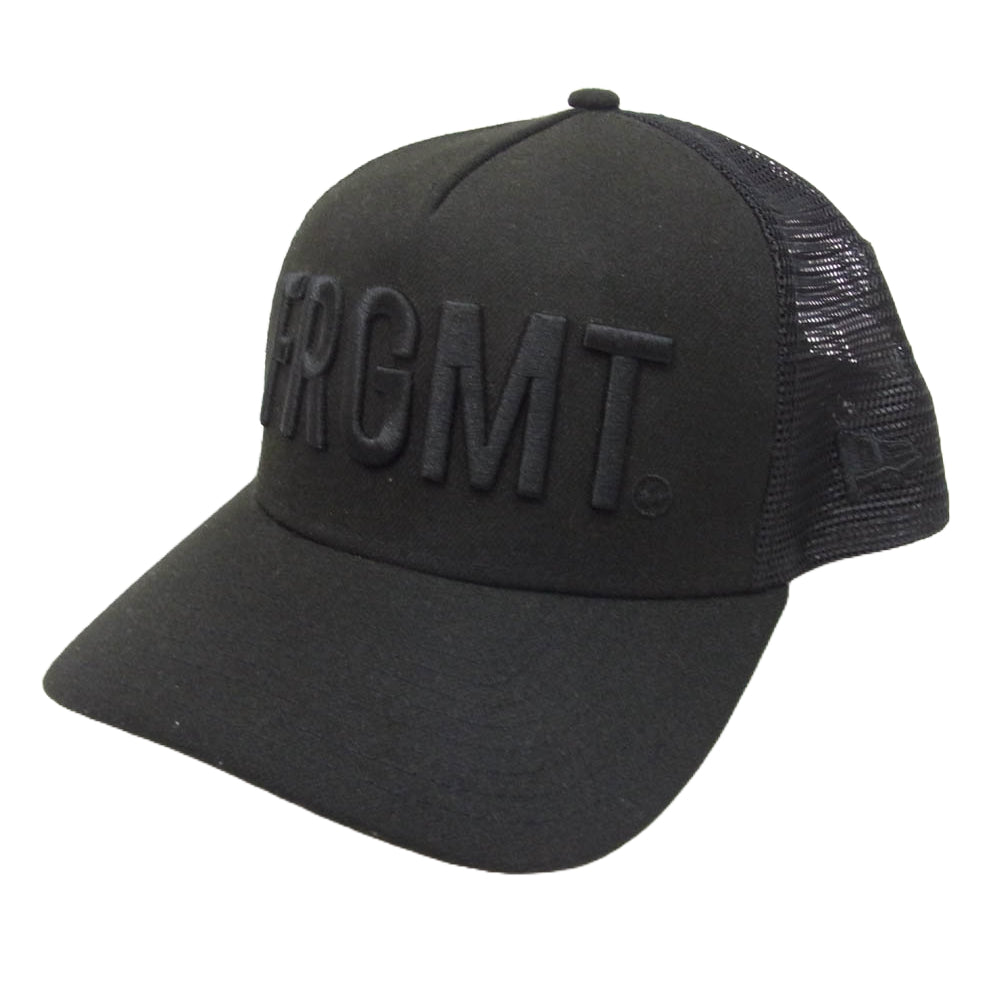 FRAGMENT DESIGN フラグメントデザイン NEW ERA ニューエラ A-Frame トラッカー  FRGMT 藤原ヒロシ ロゴ刺繍 メッシュ キャップ ブラック系【中古】