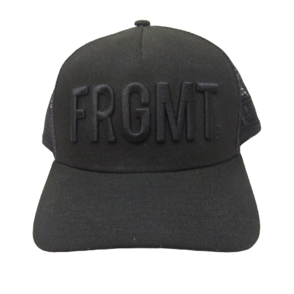 FRAGMENT DESIGN フラグメントデザイン NEW ERA ニューエラ A-Frame トラッカー  FRGMT 藤原ヒロシ ロゴ刺繍 メッシュ キャップ ブラック系【中古】