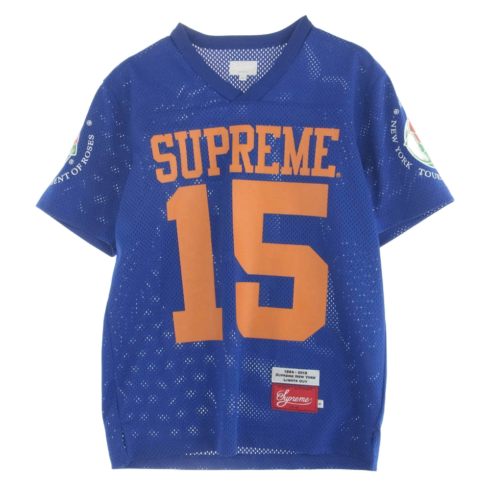 Supreme シュプリーム 13SS Tournament of Roses Football Top ローゼス フットボール メッシュ トップ 半袖 Tシャツ ブルー系 S【中古】