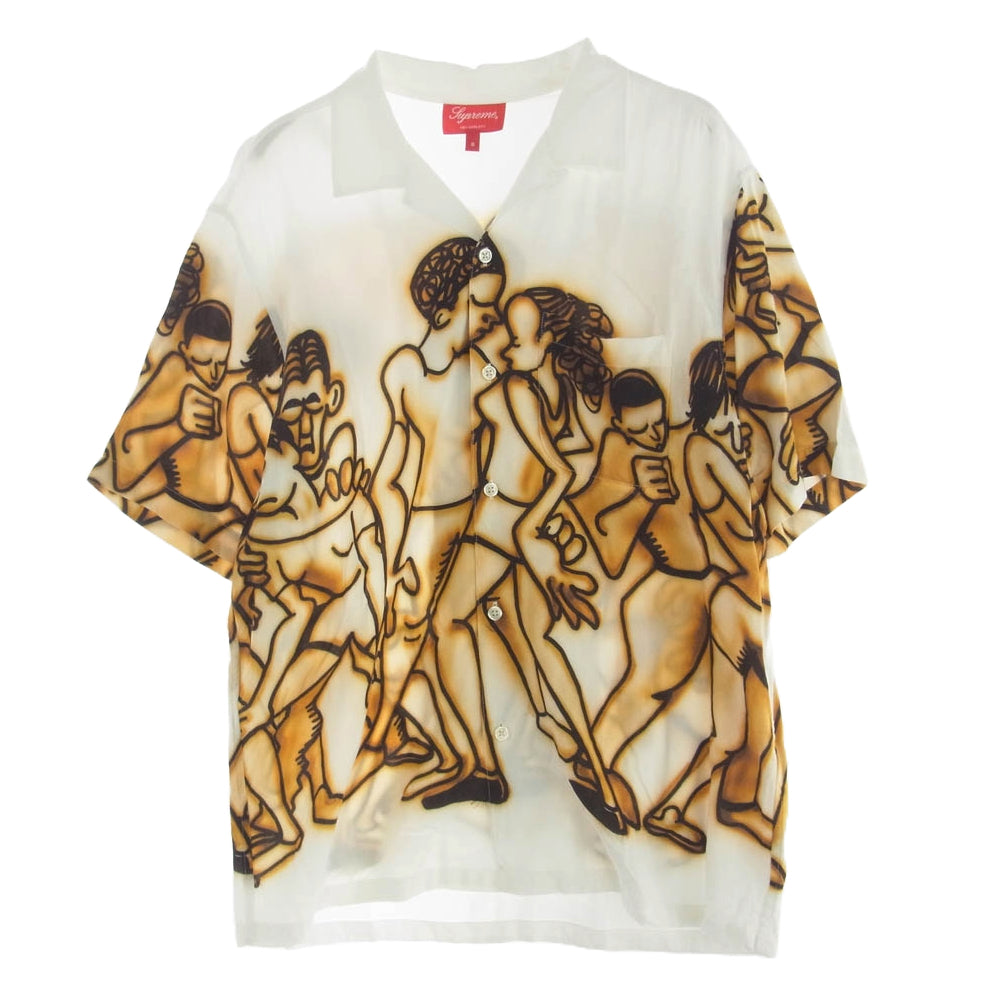 Supreme シュプリーム 21SS Dancing Rayon ダンシングレーヨン グラフィックプリント 半袖 レーヨン シャツ マルチカラー系 S【中古】