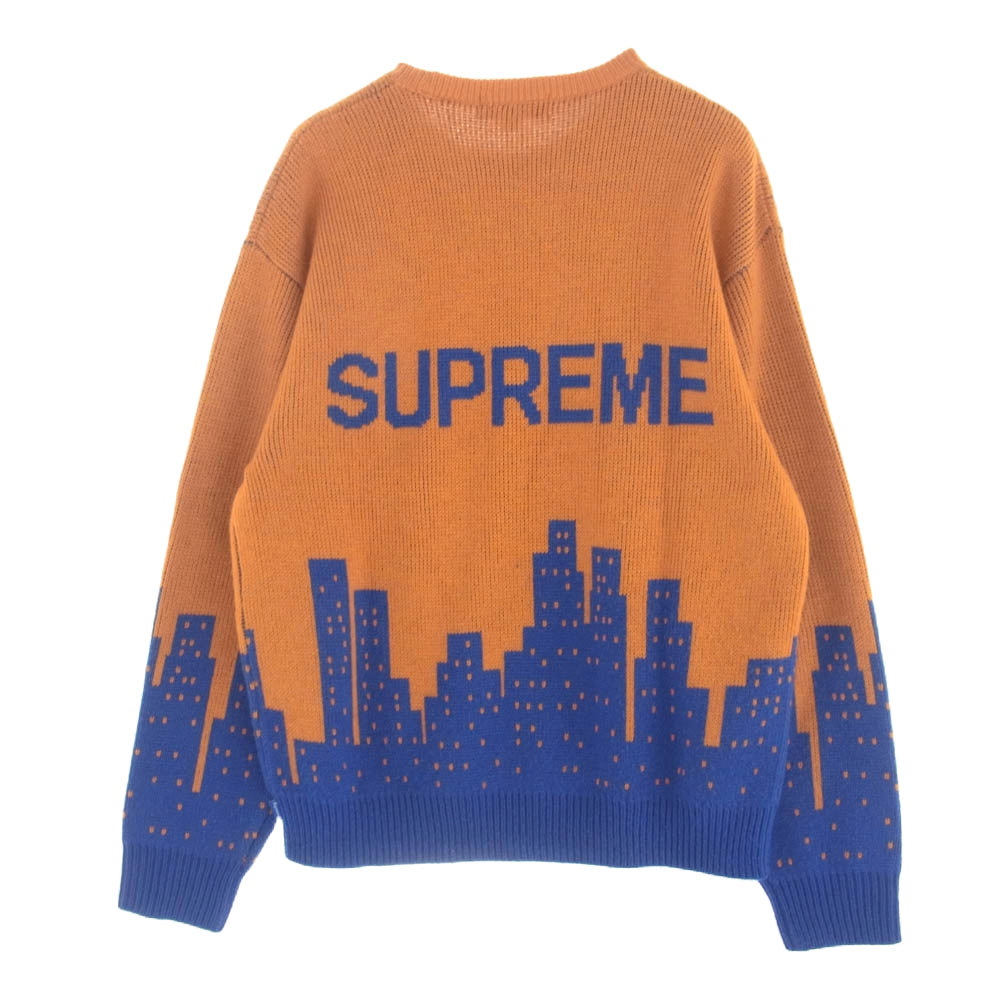 Supreme シュプリーム 20SS New York Sweater ニューヨーク セーター クルーネック ニット オレンジ系 S【中古】