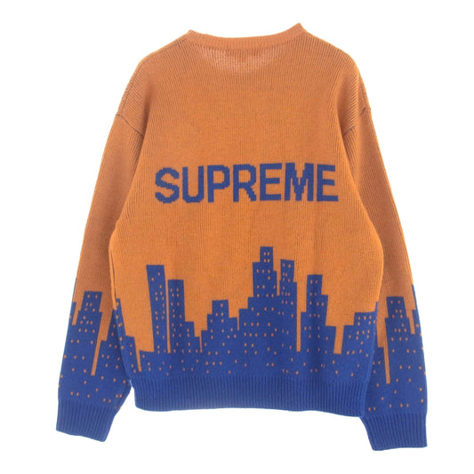 Supreme シュプリーム 20SS New York Sweater ニューヨーク セーター クルーネック ニット オレンジ系 S【中古】