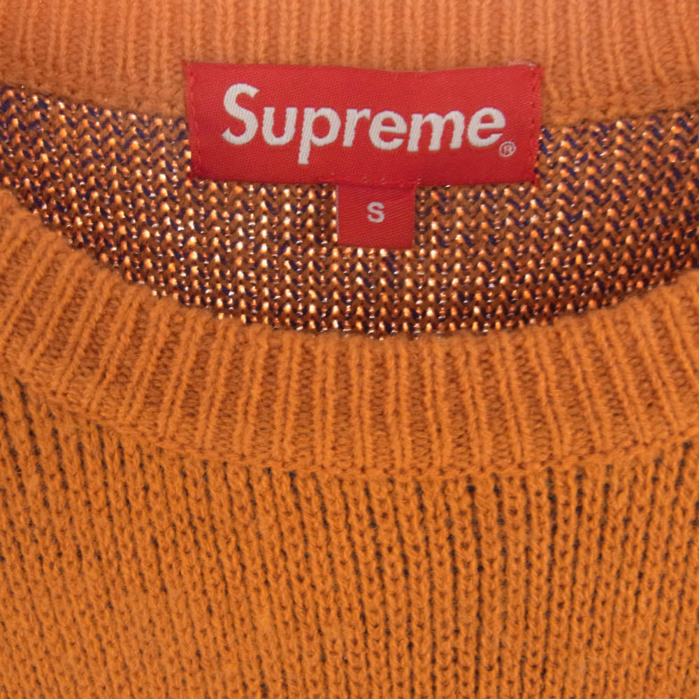 Supreme シュプリーム 20SS New York Sweater ニューヨーク セーター クルーネック ニット オレンジ系 S【中古】