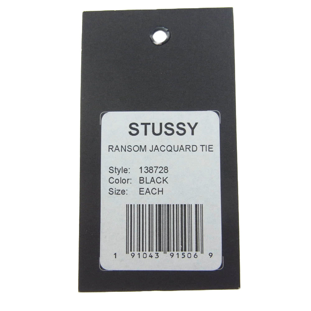 STUSSY ステューシー 138728 Ransom Jacquard Tie ロゴジャカード ネクタイ ブラック系 EACH【美品】【中古】