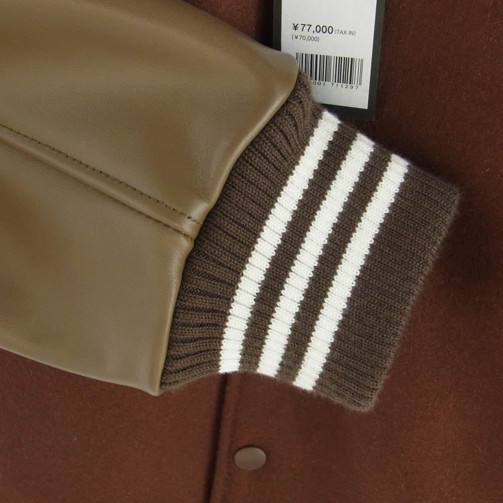 WIND AND SEA ウィンダンシー WDS-13TH-08 WDS VARSITY JACKET ロゴワッペン バーシティ ジャケット スタジアムジャンパー スタジャン ブラウン系 S【中古】