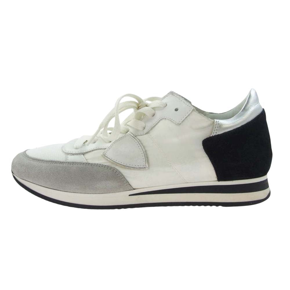 PHILIPPE MODEL フィリップモデル TZLU WL03 TROPEZ MONDIAL スエード切替 ローカット スニーカー ホワイト系 ブラック系 41【中古】