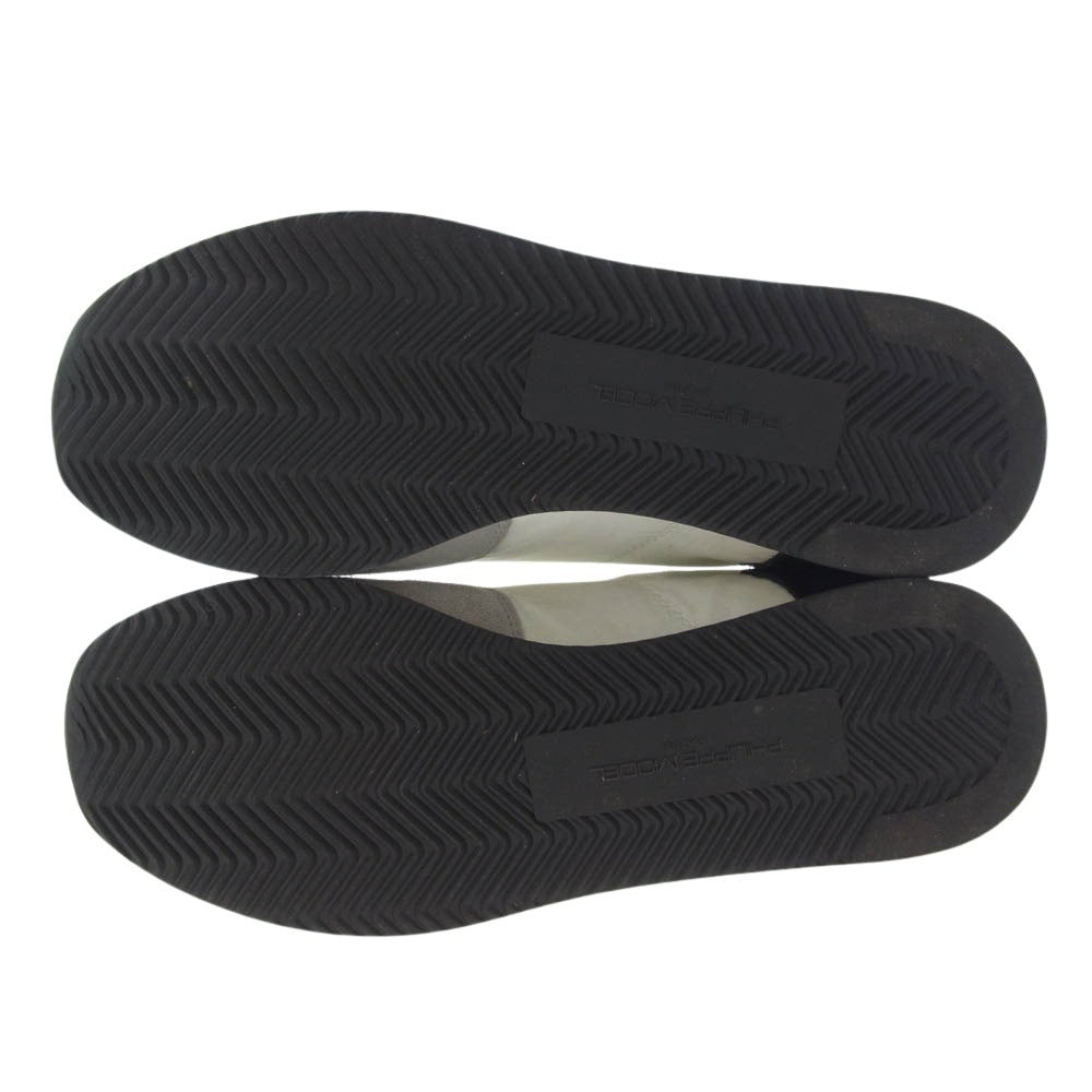 PHILIPPE MODEL フィリップモデル TZLU WL03 TROPEZ MONDIAL スエード切替 ローカット スニーカー ホワイト系 ブラック系 41【中古】