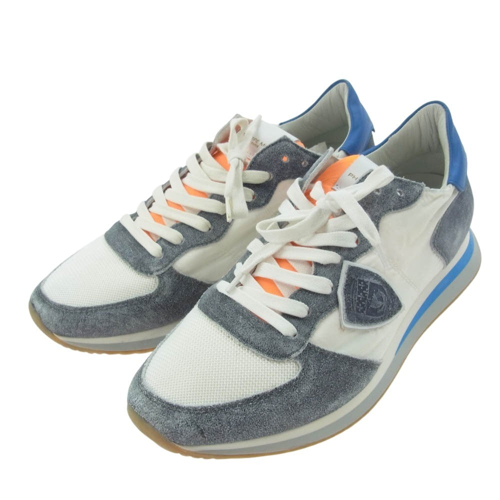 PHILIPPE MODEL フィリップモデル TZLU WL03 TROPEZ MONDIAL LAVE NEON BLANC GRIS ローカット スニーカー ホワイト系 41【中古】