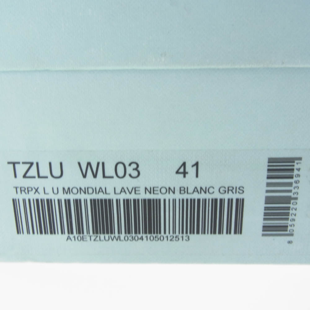 PHILIPPE MODEL フィリップモデル TZLU WL03 TROPEZ MONDIAL LAVE NEON BLANC GRIS ローカット スニーカー ホワイト系 41【中古】
