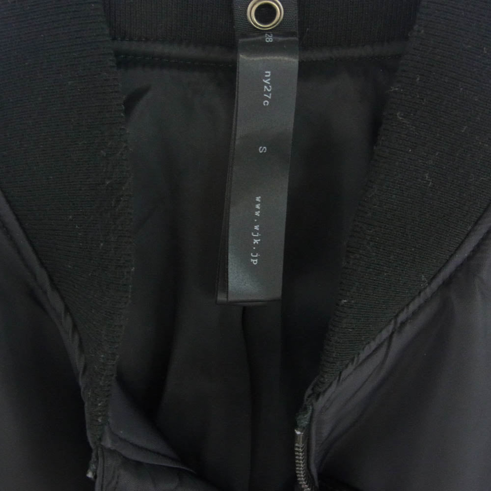 wjk ダブルジェイケイ 15AW 2128 ny27c MA-1 TYPE フライト ジャケット ブルゾン ダブルジップ ブラック系 S【中古】