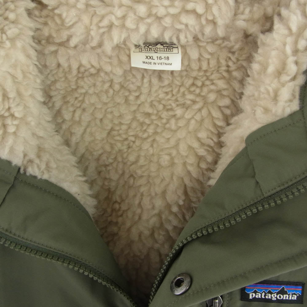 patagonia パタゴニア 68460FA19 BOYS INFURNO JACKET ボーイズ インファーノ ナイロン ジャケット 裏地ボア カーキ系 XXL【中古】