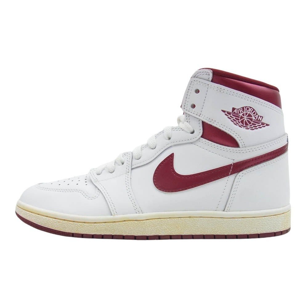 NIKE ナイキ BQ4422-161 AIR JORDAN 1 HI 85 AJ1 エアジョーダン 1 ハイ 85 ハイカット スニーカー ホワイト系 レッド系 27.5cm【中古】