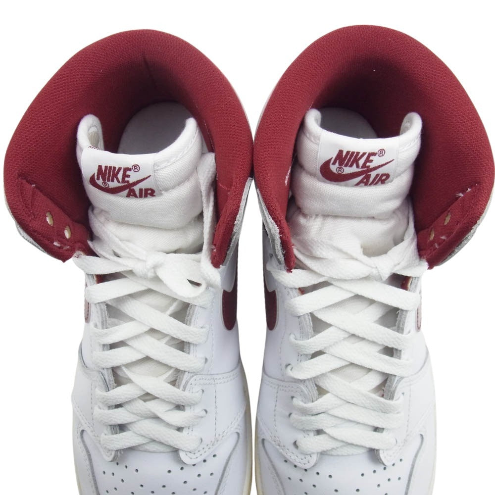 NIKE ナイキ BQ4422-161 AIR JORDAN 1 HI 85 AJ1 エアジョーダン 1 ハイ 85 ハイカット スニーカー ホワイト系 レッド系 27.5cm【中古】