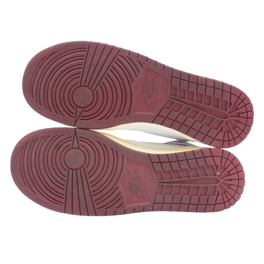 NIKE ナイキ BQ4422-161 AIR JORDAN 1 HI 85 AJ1 エアジョーダン 1 ハイ 85 ハイカット スニーカー ホワイト系 レッド系 27.5cm【中古】