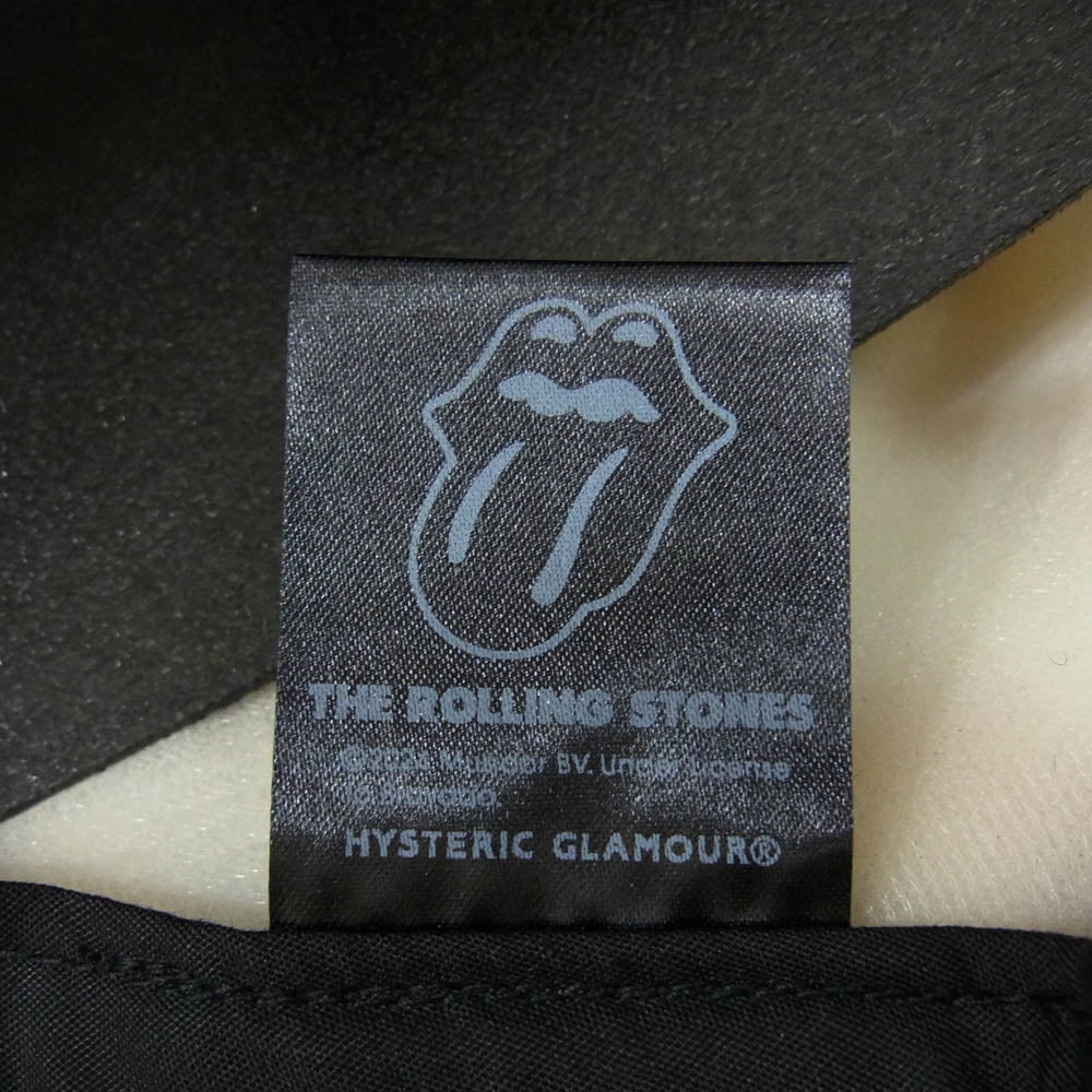 HYSTERIC GLAMOUR ヒステリックグラマー 24AW 02243QH09 THE ROLLING STONES HYS&STEEL WHEELS ローリングストーンズ メッシュ キャップ 帽子 ブラック系 F【新古品】【未使用】【中古】
