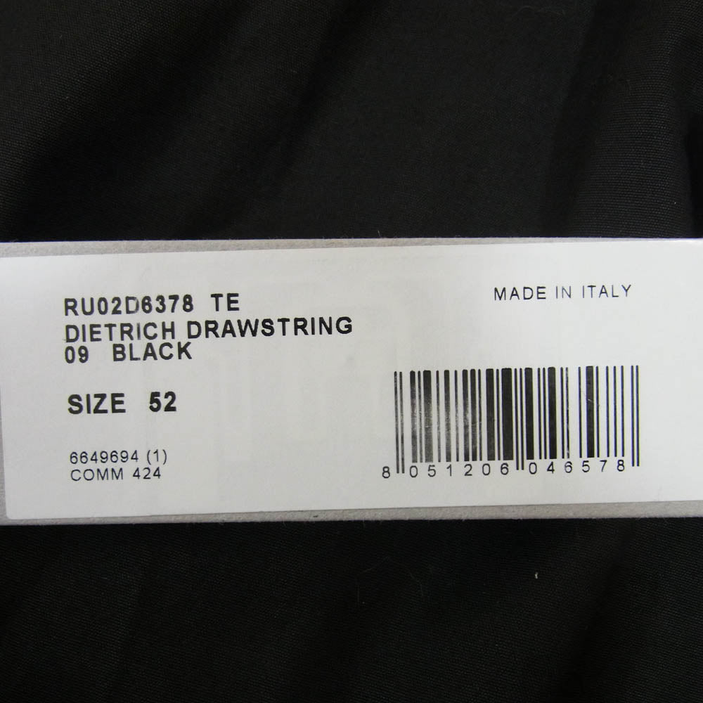 Rick Owens リックオウエンス RU02D6378-TE dietrich drawstring pants ドローストリング パンツ ブラック系 52【美品】【中古】