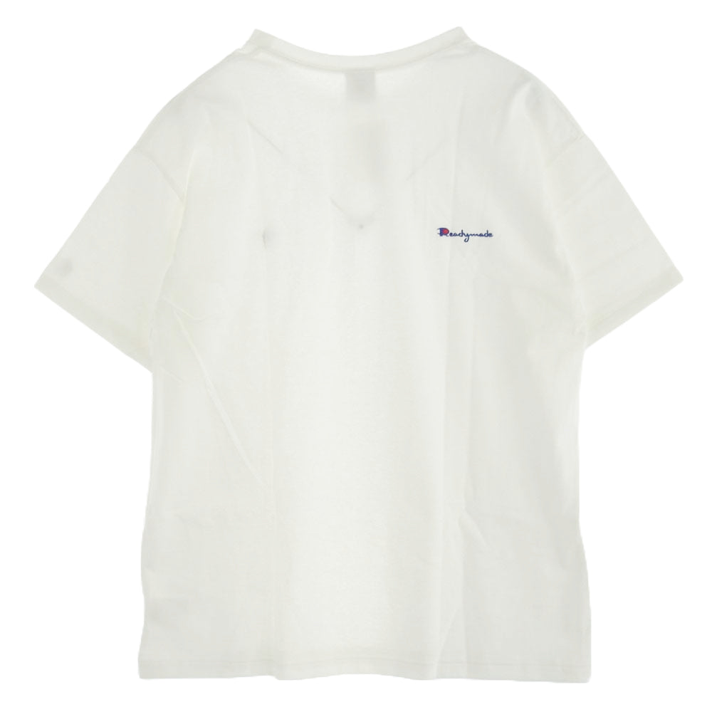 READY MADE レディメイド 21SS RE-C0-BK-00-00-140 PIONCHAM T-SHIRT 刺? 半袖カットソー Tシャツ ホワイト系 XXL【新古品】【未使用】【中古】