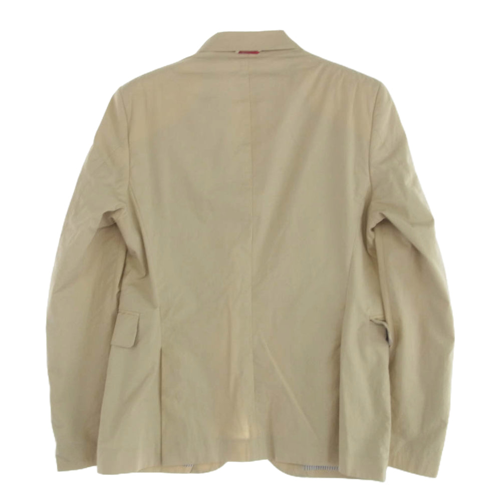 MONCLER GAMME BLEU モンクレール ガムブルー 国内正規品 GIACCA ロゴワッペン 裏地ストライプ テーラードジャケット ブレザー ベージュ ベージュ系 2【中古】