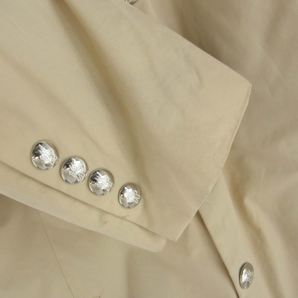 MONCLER GAMME BLEU モンクレール ガムブルー 国内正規品 GIACCA ロゴワッペン 裏地ストライプ テーラードジャケット ブレザー ベージュ ベージュ系 2【中古】