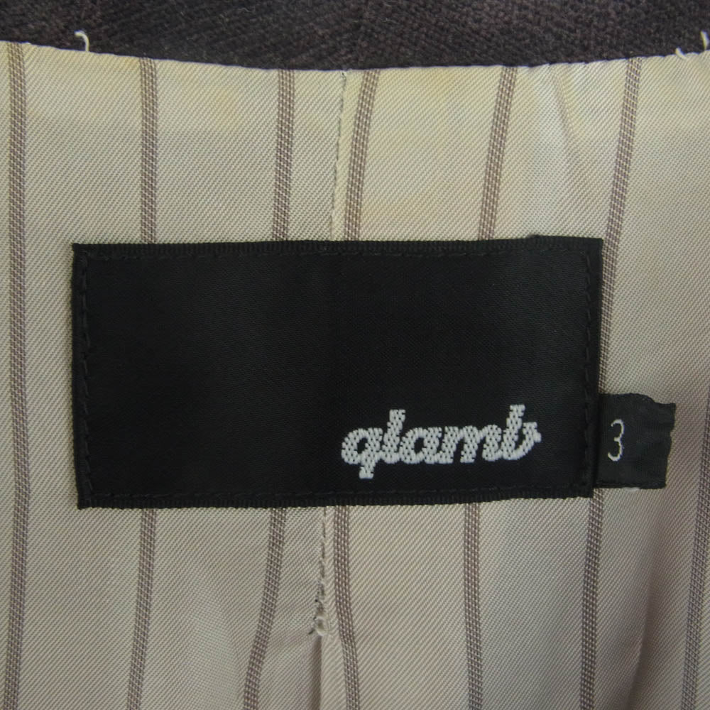 glamb グラム 1ボタン ベロア テーラード ジャケット ブラウン 3 グレー系 3【中古】