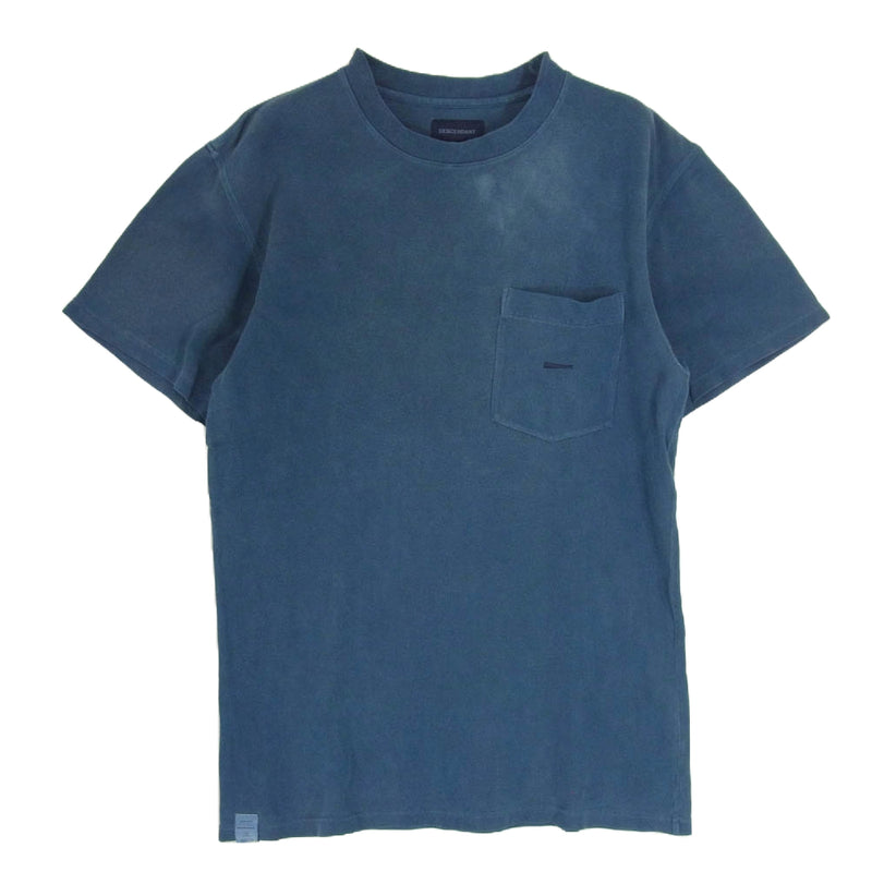 DESCENDANT ディセンダント 18SS 181ATDS-CSM17 CACHALOT PIQUE SS 鹿の子 生地 半袖 Tシャツ 1 ブルー系 S【中古】