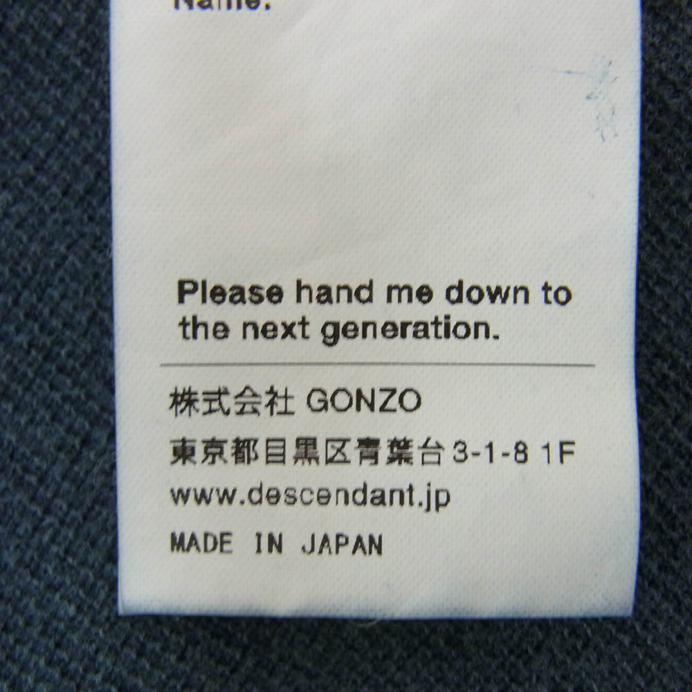 DESCENDANT ディセンダント 18SS 181ATDS-CSM17 CACHALOT PIQUE SS 鹿の子 生地 半袖 Tシャツ 1 ブルー系 S【中古】