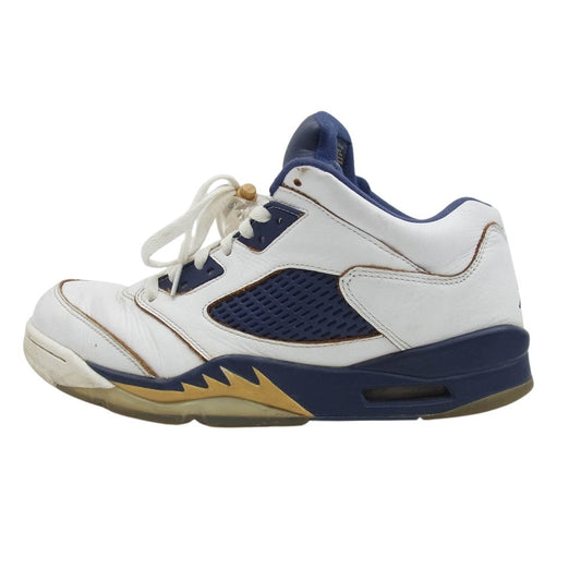 NIKE ナイキ 819171-135 AIR JORDAN 5 RETRO LOW DUNK FROM ABOVE エアジョーダン5 レトロ ロー ダンク フロム アバブ スニーカー ホワイト系 ネイビー系 27.5cm【中古】