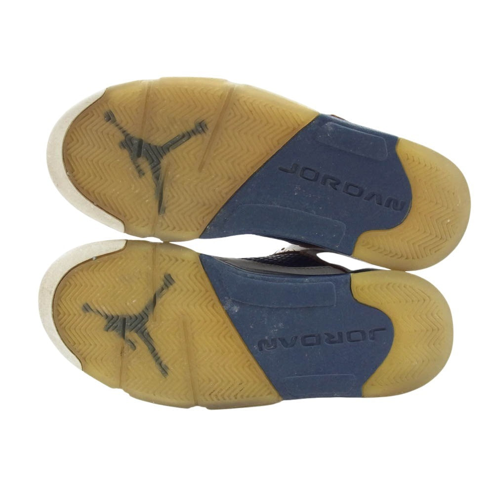 NIKE ナイキ 819171-135 AIR JORDAN 5 RETRO LOW DUNK FROM ABOVE エアジョーダン5 レトロ ロー ダンク フロム アバブ スニーカー ホワイト系 ネイビー系 27.5cm【中古】