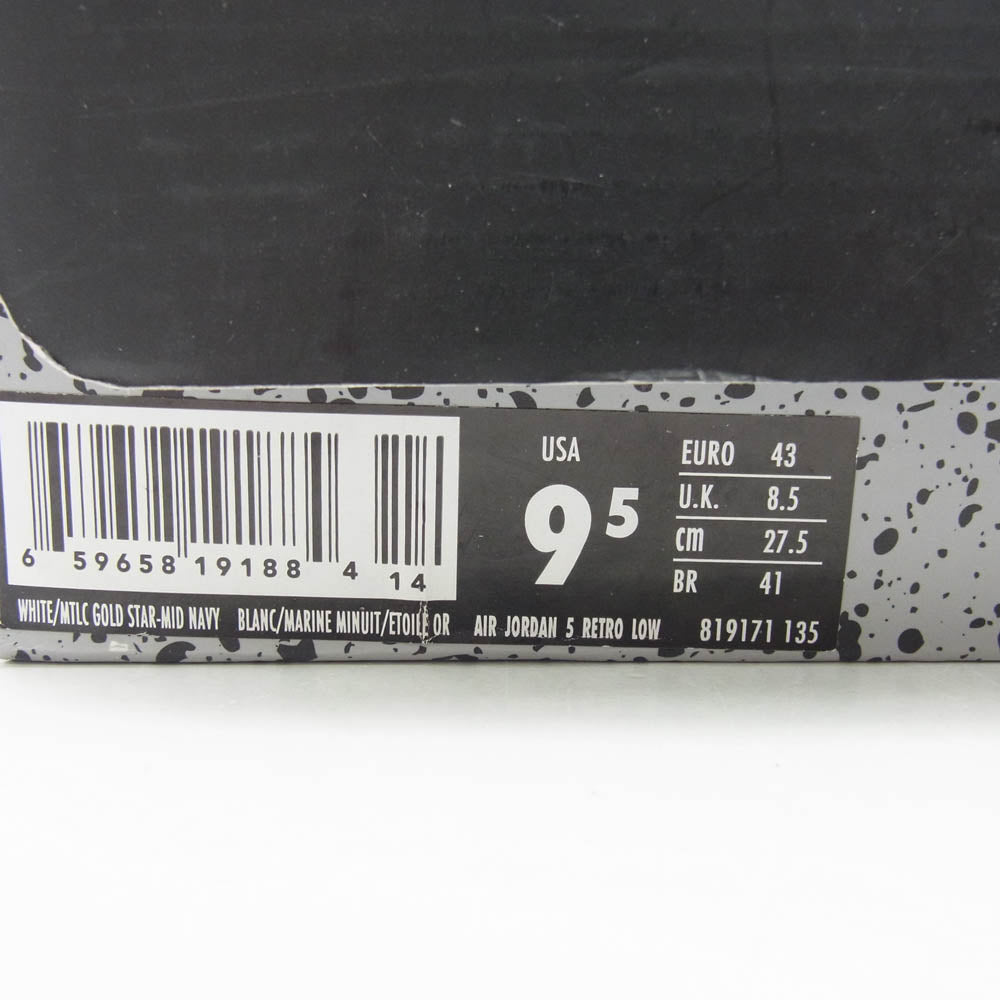 NIKE ナイキ 819171-135 AIR JORDAN 5 RETRO LOW DUNK FROM ABOVE エアジョーダン5 レトロ ロー ダンク フロム アバブ スニーカー ホワイト系 ネイビー系 27.5cm【中古】