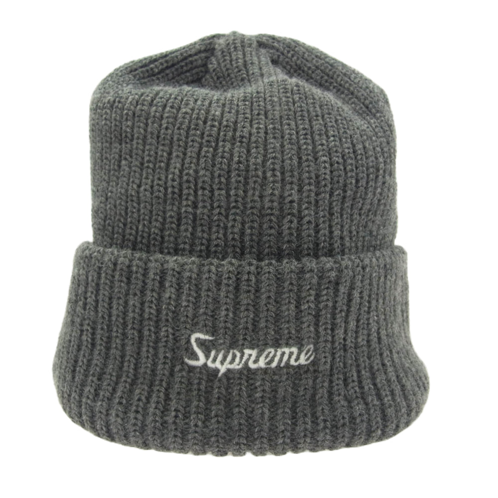 Supreme シュプリーム 24AW Loose Gauge Beanie Blac ルーズゲージ ビーニー ロゴ刺繍 ニット キャップ グレー系【美品】【中古】