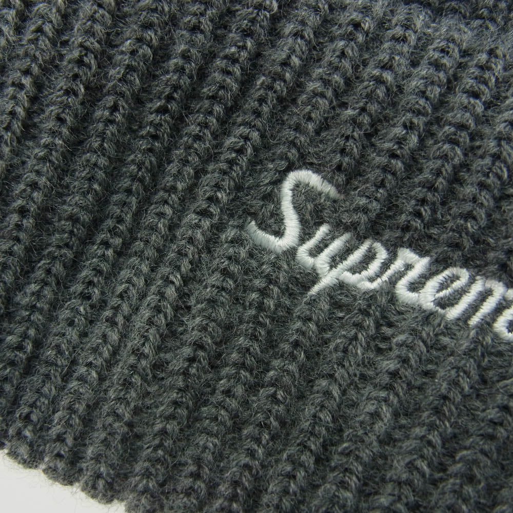 Supreme シュプリーム 24AW Loose Gauge Beanie Blac ルーズゲージ ビーニー ロゴ刺繍 ニット キャップ グレー系【美品】【中古】