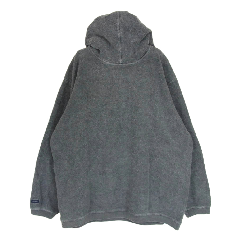 DESCENDANT ディセンダント 19SS 191ATDS-CSM28 パイル生地 ハーフジップ オーバーシルエット 起毛 スウェット パーカー カシャロ 刺繍 グレー 1 グレー系 S【美品】【中古】
