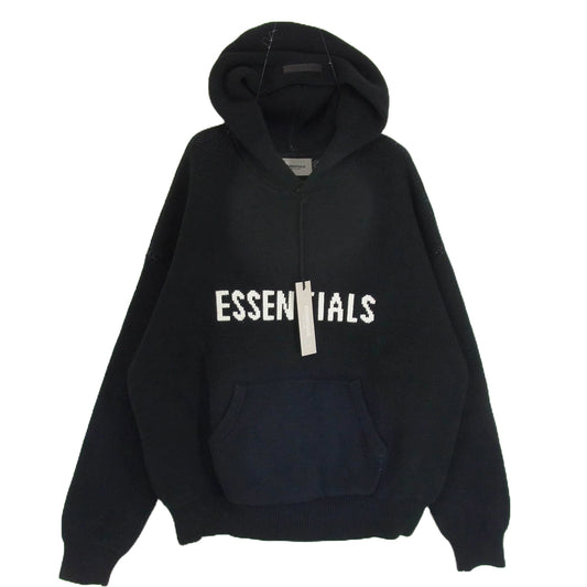 FEAR OF GOD フィアオブゴッド FOG ESSENTIALS エッセンシャルズ ロゴ ニット パーカー ブラック系 M【中古】