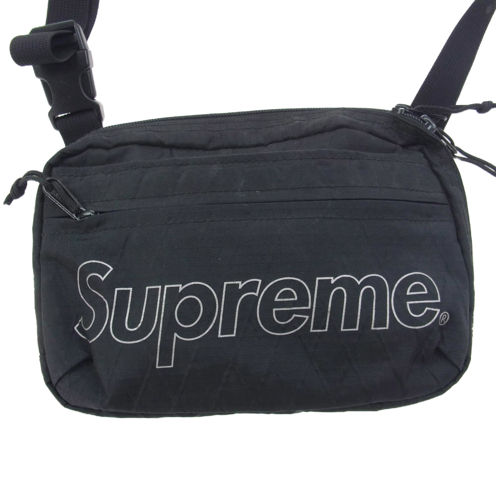 Supreme シュプリーム 18AW Shoulder Bag 1.8L リフレクター ロゴ ショルダーバッグ ブラック ブラック系【中古】