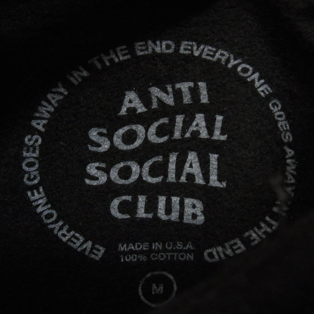 FRAGMENT DESIGN フラグメントデザイン × ANTI SOCIAL SOCIAL CLUB アンチソーシャルソーシャルクラブ Hoodie ロゴプリントプルオーバーパーカー ブラック系 M【中古】