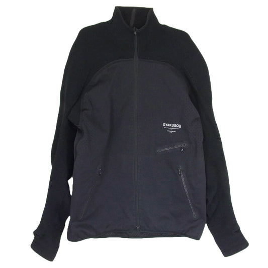 NIKE ナイキ 658477-010 x Undercover Gyakusou Engineered Knit Sleeve Jacket エンジニアニット コンビ ストレッチ ジャケット ブラック系 M【中古】