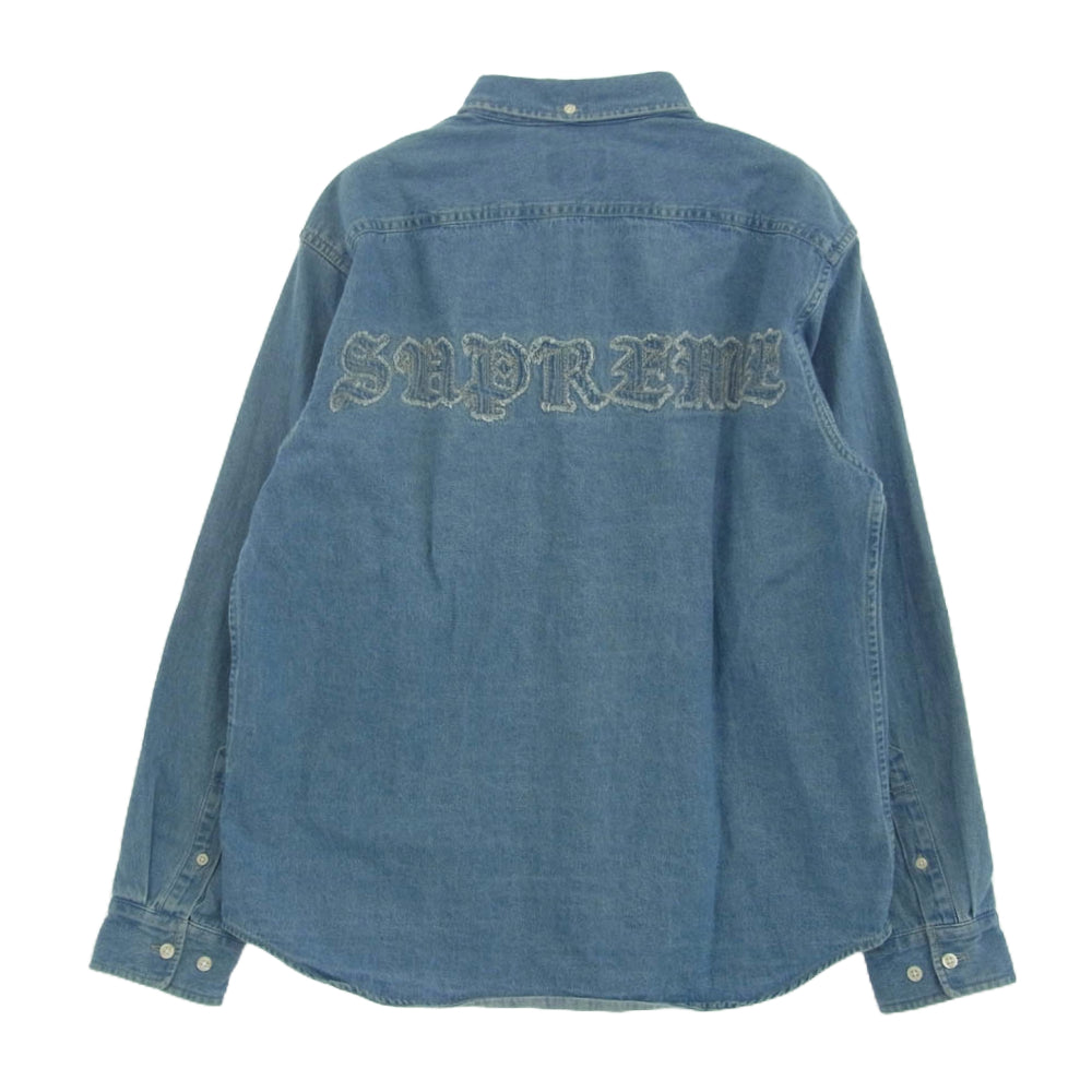Supreme シュプリーム 21SS Appliqu? Denim Shirt アップリケ デニム シャツ インディゴ S インディゴブルー系 S【中古】