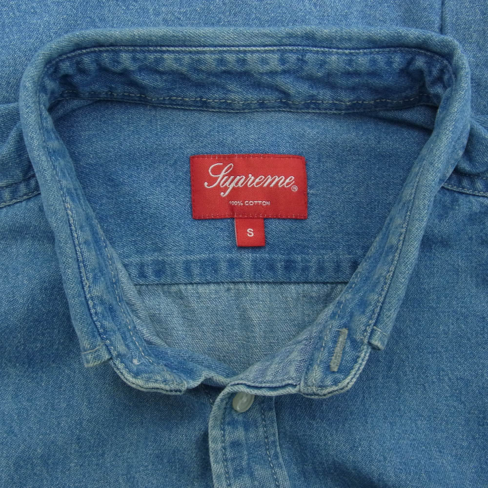 Supreme シュプリーム 21SS Appliqu? Denim Shirt アップリケ デニム シャツ インディゴ S インディゴブルー系 S【中古】