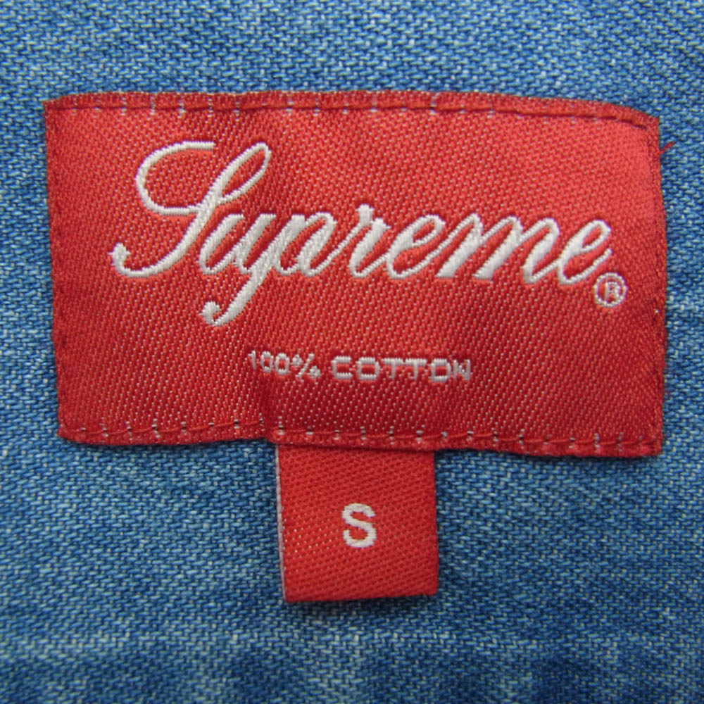 Supreme シュプリーム 21SS Appliqu? Denim Shirt アップリケ デニム シャツ インディゴ S インディゴブルー系 S【中古】