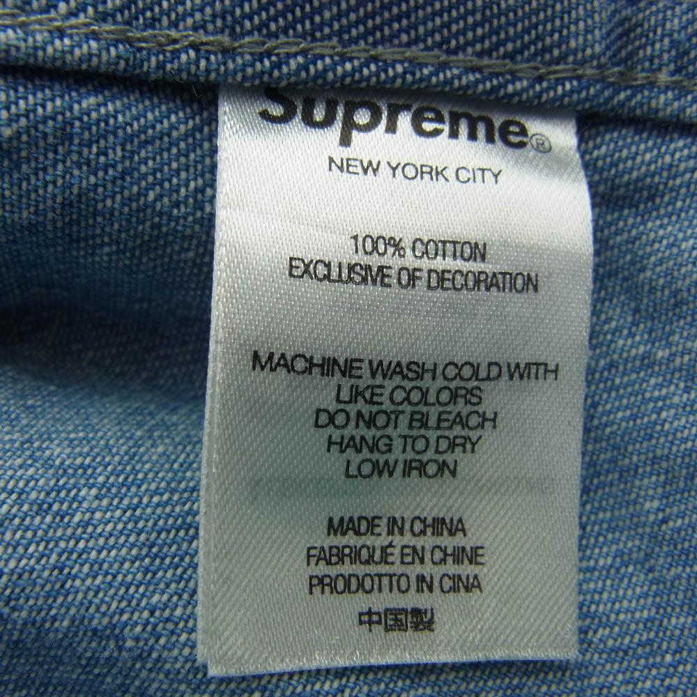 Supreme シュプリーム 21SS Appliqu? Denim Shirt アップリケ デニム シャツ インディゴ S インディゴブルー系 S【中古】