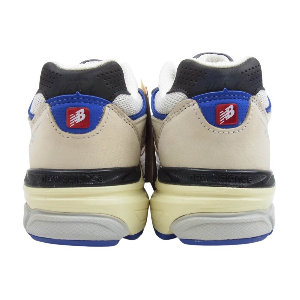 NEW BALANCE ニューバランス M990WB3 USA製 990V3 White Navy ホワイト ネイビー ローカット スニーカー 27.5cm【新古品】【未使用】【中古】