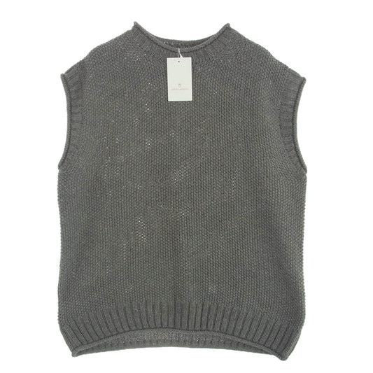 UNITED ARROWS ユナイテッドアローズ 1118-299-0736-1570 YAMAGATA 山形 バスケット編み クルーネック ベスト グレー系 L【新古品】【未使用】【中古】