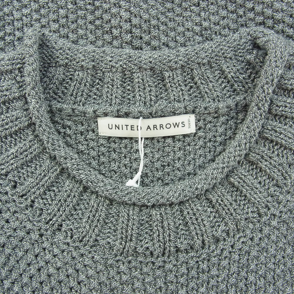 UNITED ARROWS ユナイテッドアローズ 1118-299-0736-1570 YAMAGATA 山形 バスケット編み クルーネック ベスト グレー系 L【新古品】【未使用】【中古】