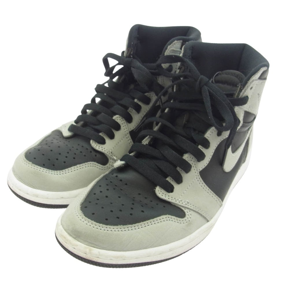NIKE ナイキ 555088-035 AIR JORDAN 1 RETRO HIGH OG SHADOW 2.0 エアジョーダン1 シャドウ 2.0 ハイカットスニーカー ブラック系 グレー系 25.5cm【中古】