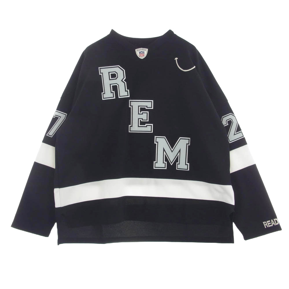 READY MADE レディメイド 23SS RE-PO-00-00-249-BK GAME SHIRT SMILE ゲームシャツ スマイル 長袖 ジャージー トップス ブラック系 ホワイト系 1【美品】【中古】