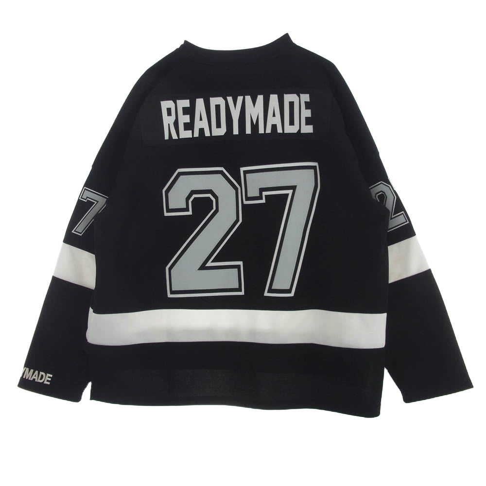 READY MADE レディメイド 23SS RE-PO-00-00-249-BK GAME SHIRT SMILE ゲームシャツ スマイル 長袖 ジャージー トップス ブラック系 ホワイト系 1【美品】【中古】