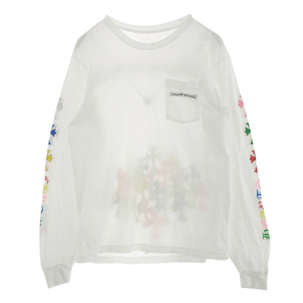 CHROME HEARTS クロムハーツ（原本無） 国内正規品 ユナイテッドアローズ仙台店購入時レシート付属 MLTCOL CEM CRS LS Tee MULT CEME DMND L/S TEE マルチ セメタリークロス 長袖 Tシャツ ロンT ホワイト系 L【中古】