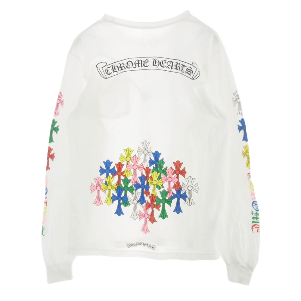 CHROME HEARTS クロムハーツ（原本無） 国内正規品 ユナイテッドアローズ仙台店購入時レシート付属 MLTCOL CEM CRS LS Tee MULT CEME DMND L/S TEE マルチ セメタリークロス 長袖 Tシャツ ロンT ホワイト系 L【中古】